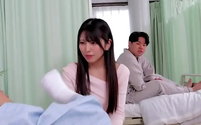 Two hospital visitors get naughty behind the curtain a naughty encounter heats up
