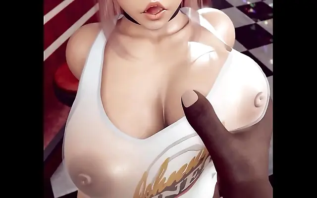 Intense Honoka DOA X3D Japanese Babe Sucks Big BBC Cock POV