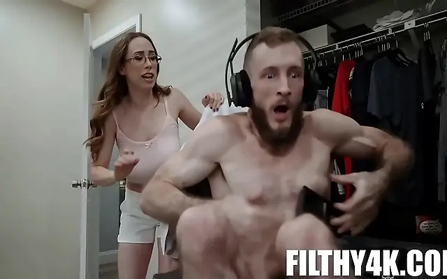 Intense Passion With Nerdy Stepsister Jackie Hoff and Brick Danger