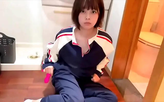 Straddles Her Old School Tracksuit for a Nostalgic Masturbatory Ride