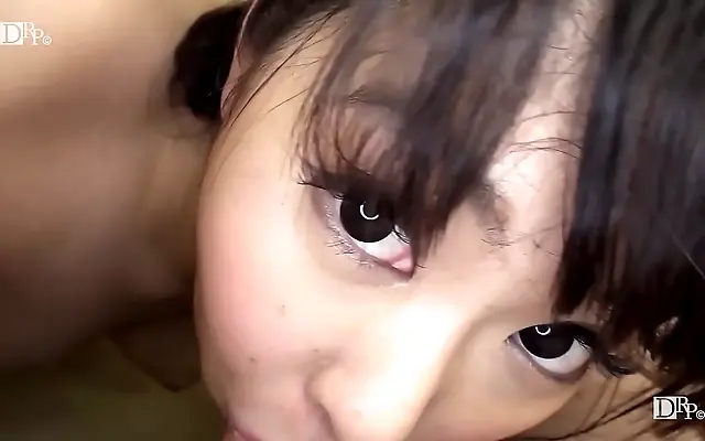 Playfully intimate moment as Japanese seductress delivers teasing oral pleasure