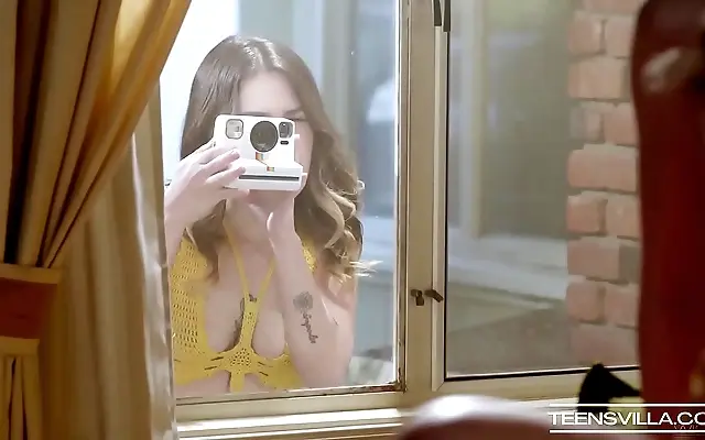 Gold Melody Marks Sizzles in Red Lingerie with Teen Temptress Nicole Doshi
