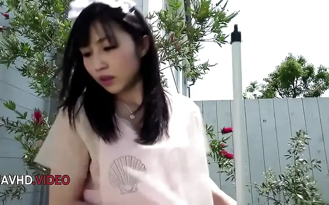 Teasing titties in tight maid uniform ignites steamy Asian fantasy