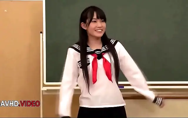 Office desk creaks as Japanese temptress Yui Kasugano takes on two lovers