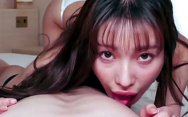 Behind the curtain she teases and strokes your cock like it's hers to keep