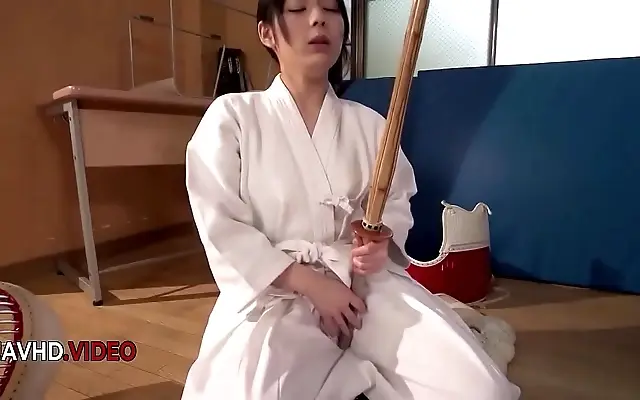 Seductive Asian teen Ruka Kanae pleasures herself to orgasm