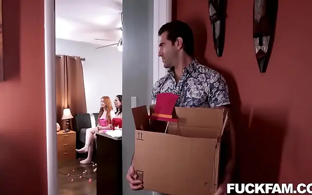 Intense Valentine&rsquo;s Encounter with Petite Virgins Riley Jean and Madison Morgan