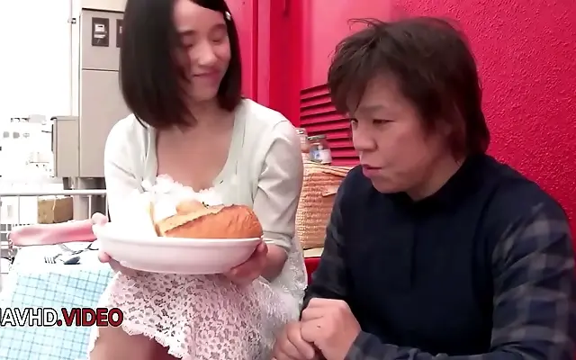 Two lovers enjoy steamy blowjob and hardcore action with a slim Asian beauty