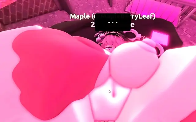 Silk sheets crinkle as big-tits puppy girl gets doggystyle bred in Roblox condo